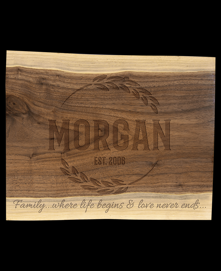 Custom Engraved Black Walnut Charcuterie Cutting Board