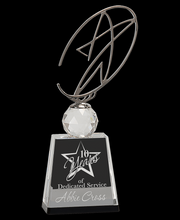 Custom Silver Oval Star Crystal Award