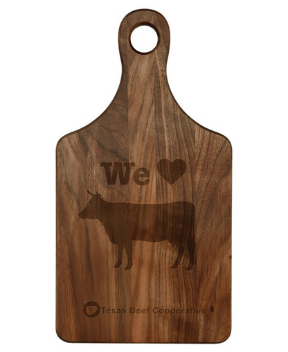 Custom Engraved Walnut Paddle Shape Cutting Board