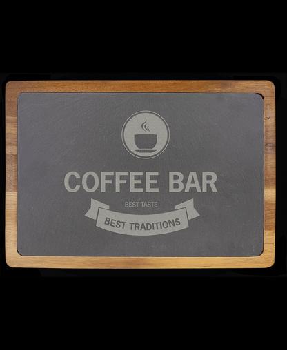 Custom Engraved Acacia Wood/Slate Rectangle Cutting Board