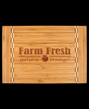 Custom Engraved Bamboo Cutting Board with Butcher Block Inlay