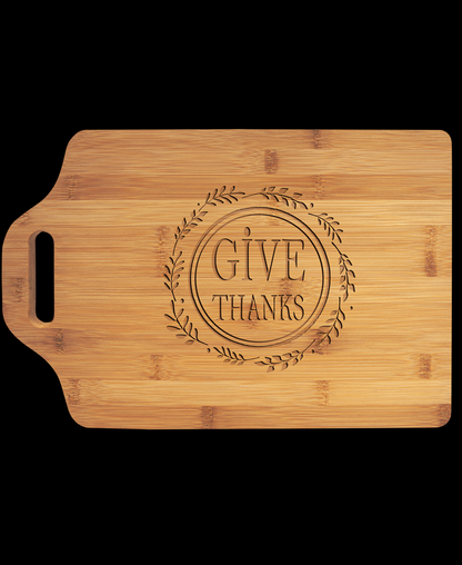 Custom Engraved Bamboo Cutting Board with Handle