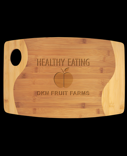 Custom Engraved Bamboo 2-Tone Cutting Board with Handle