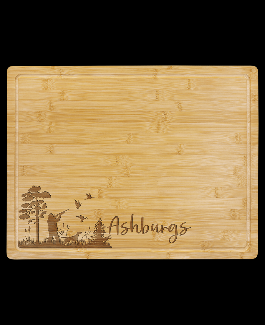 Custom Engraved Bamboo Cutting Board with Drip Ring