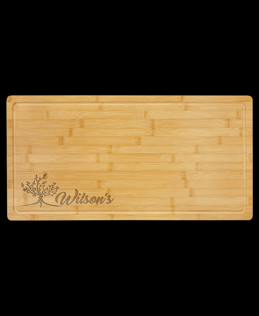 Custom Engraved Bamboo Cutting Board with Drip Ring