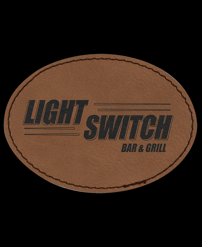 Custom Engraved Oval Leather Patches