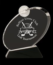 Custom Oblong Golf Crystal Award