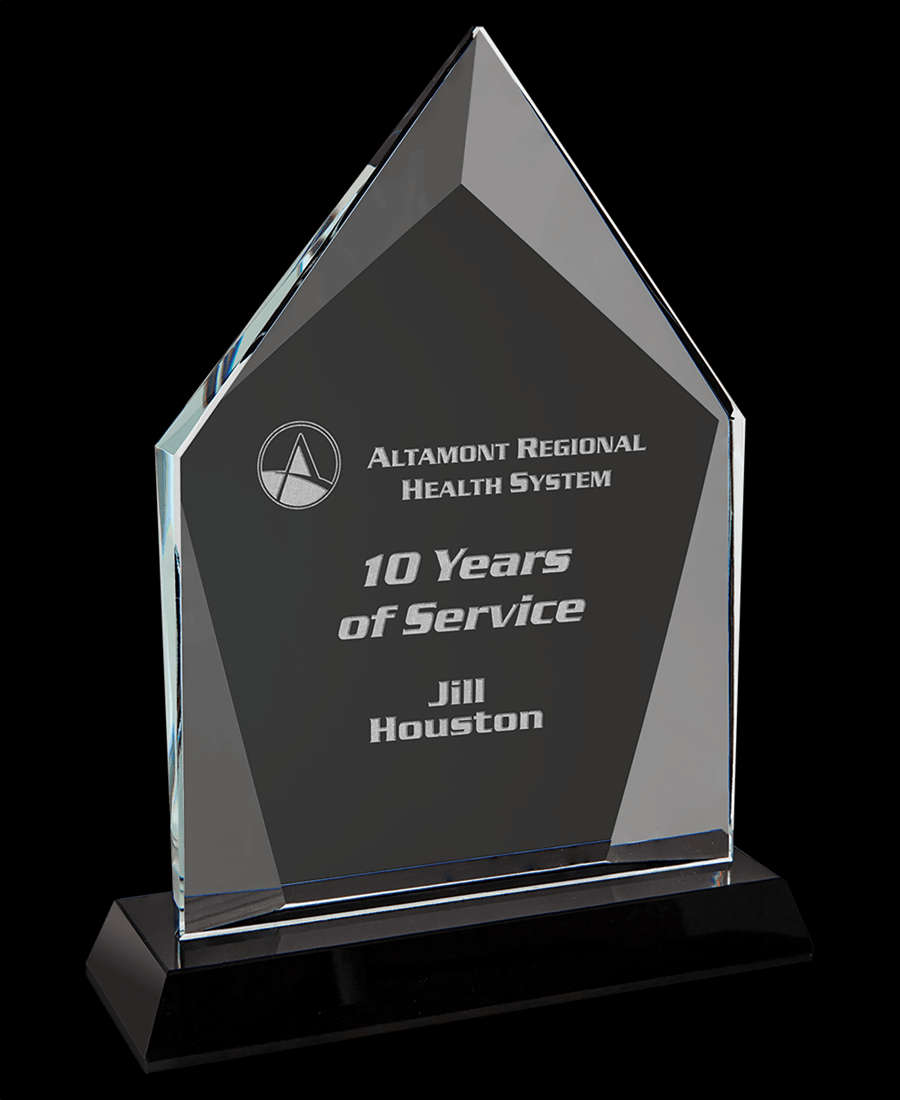 Custom Diamond Halo Glass Award