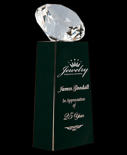 Custom Diamond Crystal Award on Pedestal