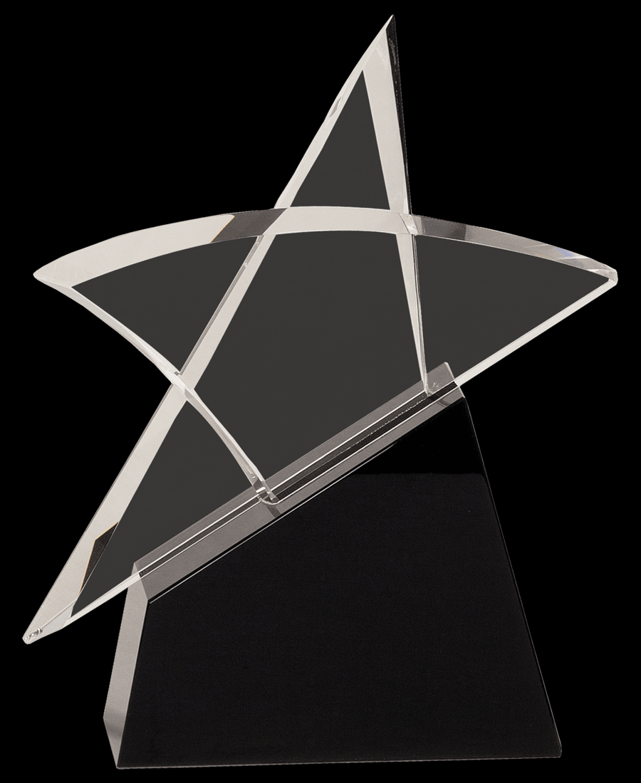 Custom Star Outline Crystal Award