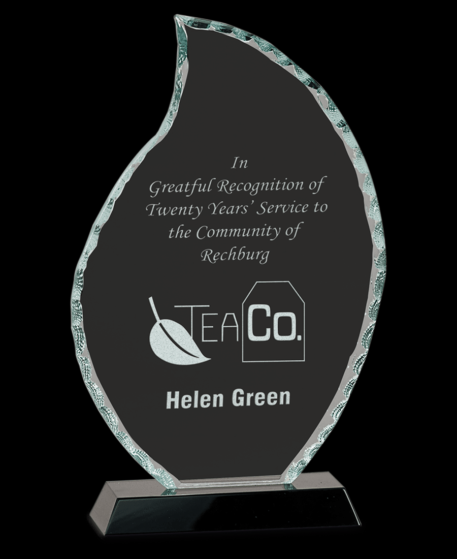 Custom Flame Facet Glass Award