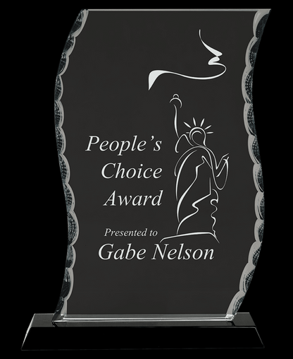 Custom Scroll Facet Glass Award