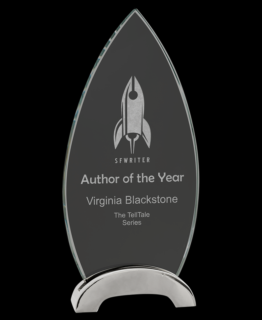 Custom Metal Arch Oval Platinum Glass Award