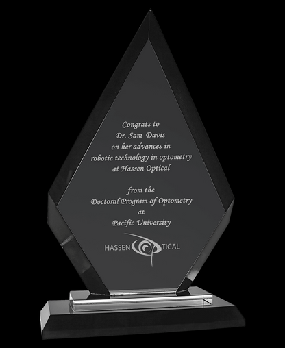 Custom Diamond Regal Glass Award