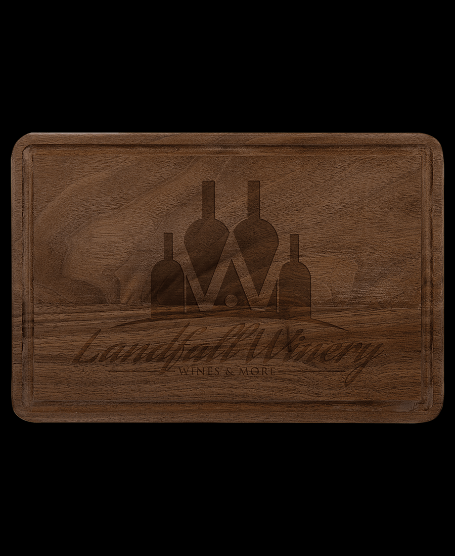 Custom Engraved Walnut Cutting Board with Drip Ring