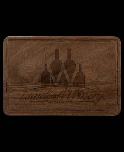 Custom Engraved Walnut Cutting Board with Drip Ring