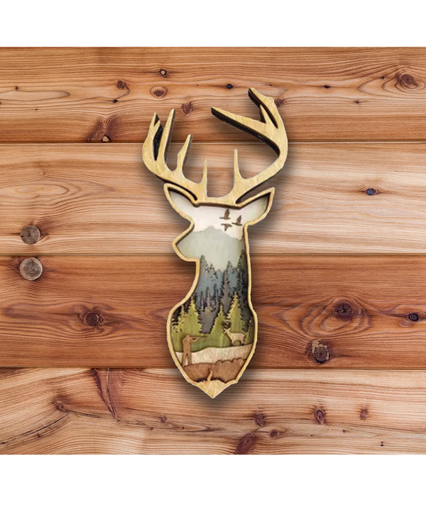Deer 3D Layered Art  | Deer Wall Decor | Inscrible™