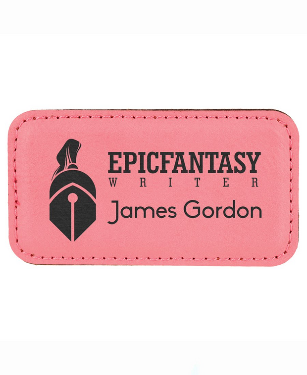 Custom Engraved Magnetic Rectangle Leather Name Badges
