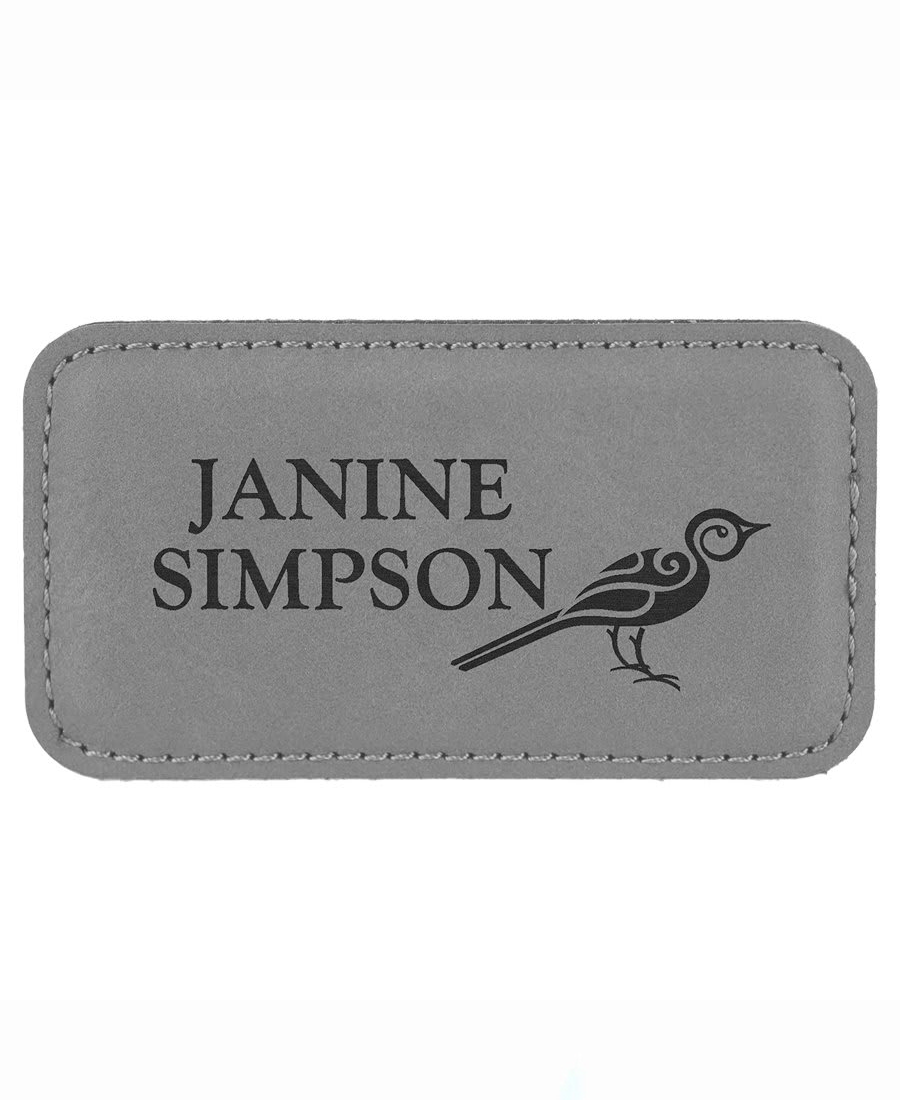 Custom Engraved Magnetic Rectangle Leather Name Badges